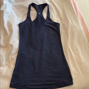 Lily lemon cool racerback tank naval blue